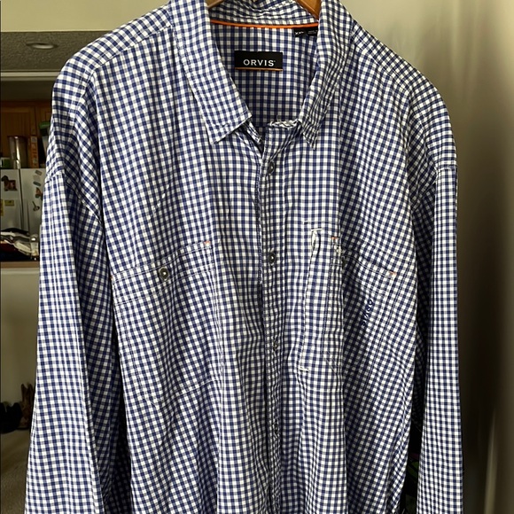 Orvis Blue and White Casual Button Down Shirt - Picture 1 of 1